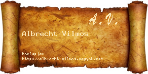 Albrecht Vilmos névjegykártya